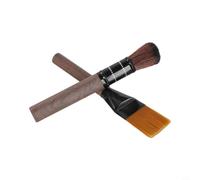 2 Pcs Coffee Brush Set for Espresso Machine Cleaning - Wooden Handle Grinder Tool Removes Grounds 19.5cm