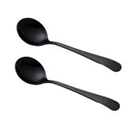 2 Pcs Coffee Cupping Spoons, 6.4 in Round Stainless Steel Coffee Tasting Spoons, 1.8 in Head Width, Food-Safe 304 Steel, Black