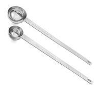 2 Pcs Coffee Measuring Spoon Set 1 Tbsp & 2 Tbsp Coffee Stainless Steel Long Handle Measuring Spoons Tablespoon for Ground Coffees Tea Spices Multi-Purpose Kitchen Tools Women Mother Silver