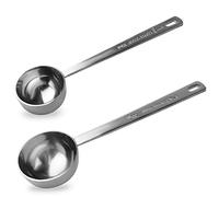 2 Pcs Coffee Scoop 18/8 Stainless Steel Measuring Coffee Spoon Set 1 Tablespoon (15ML) & 2 Tablespoon (30ML) Long Handle Spoons Metal Tablespoon for Coffee Tea Milk Powder Coffee Beans Sugar Flour