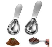 2 PCS Coffee Scoop,Coffee Spoon Stainless Steel Coffee Scoop for Ground Coffee Coffee Spoon Measure with Scale Short Handle Tablespoon Measure,Suitable for Coffee Beans,Coffee Powder (15ml+30ml)