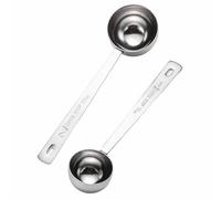2 Pcs Coffee Scoop Set Stainless Steel Measuring Spoons Long Handle for Ground Coffee, Espresso, Tea, Sugar & Milk Powder - 2 Sizes