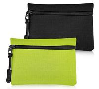 2 Pcs Coin Purse, Zipper Coin Purse Women Oxford Cloth Small Coin Pouch Girl Boys Portable Mini Coin Pouch for Women Men (Black+Green)