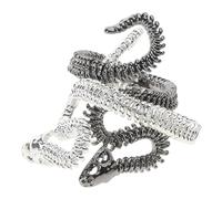 2 PCS Cold Wind Snake Bone Vintage Adjustable Open Animal Personalized Fashion Unisex Jewelry Combination Set