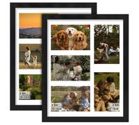2 PCS Collage Picture Frame, 15.3x12.8 Inch Multi Photo Frame, Display Five 6x4 Inch Photos, Wall Display, Multi-aperture Picture Set for Home Office Living Room Décor (Black)