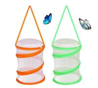 2 Pcs Collapsible Bug Catcher Net, Butterfly Kits With Live Caterpillars, Mini Insect Reproduction Mesh for Kids, Easy to Observe, Butterfly Net for Kids Insects Catching and Science Education