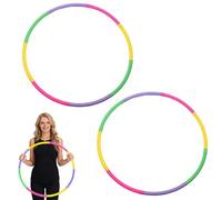 2 Pcs Collapsible Fitness Hula Hoops, Colorful Portable Segmented Sports Hula Hoop, Adjustable Hoola Hoops Ring for Dancing, Pet Training, Home Exercise(applicable to people aged 15 and above)