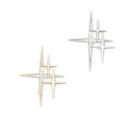 2 Pcs Collar Pins For Women Cross Brooches For Collar Unisex Casual Brooch Lapel Pins Party Accessories For Women Shirt