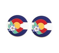 2 Pcs Colorado Flower Enamel Pins, Colorado State Flag Alloy Lapel Pins, Men's and Women's Metal Alloy Badges