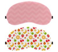 2 PCS Colored Fruits Pattern Design Sleep Mask, Light Blocking Sleeping Eye Mask for Women Men, Night Blindfold, Breathable Eye Mask Cover