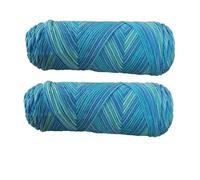 2 PCs Colorful 5-Strand Dyed Milk Cotton Sweater Yarn Self Woven Scarf Medium Thick Handmade(21 Hu LAN)