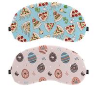 2 PCS Colorful Easter Eggs Sleep Mask, Light Blocking Sleeping Eye Mask for Women Men, Night Blindfold, Breathable Eye Mask Cover