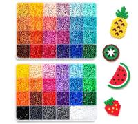 2 Pcs Colorful Fuse Beads Kit, 48 Colors DIY Art Iron Beads Fuse Bead Craft Kit with Storage Box Arts and Crafts, Applicable for DIY Various Small Items in Daily Life