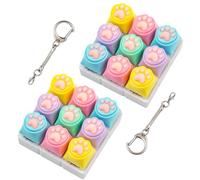 2 Pcs Colorful Keyboard Fidget Toy, Cute Catpaw Keyboard Clicker Fidgets, 9 Keys Decompression Loud Keyboard Fidget Keychain for Adults Relieve Stress and Anxiety