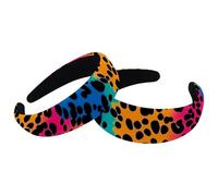 2 PCS Colorful Leopard Pattern Padded Headbands, Fashion Thick Wide Hair Band Hoops, Headbands for Women Girls, Velvet Hair Hoops, Hair Accessories