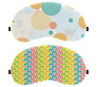 2 PCS Colorful Peacock Tail Pattern Eye Mask for Side Sleeper, Sleeping Mask, Sleep Eye Mask, Soft Eye Shade Cover for Travel, Nap, Plane, Light Blocking