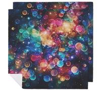 2 PCS Colorful Rainbow Stars Cloth Napkins 18.7"x18.7"- Single-Sided Print, Soft & Reusable Napkins for Elegant Dining, Wedding, Party, Restaurant Decor