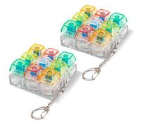 2 Pcs Colorful Transparent Keyboard Fidget Toys - 9 Keys Clicker Fidget Keyboard for Adults Relieve Stress and Anxiety Decompression Keyboard Keychain