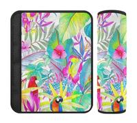 2 Pcs Colorful Tropical Parrot Shoulder Straps for Most Cars