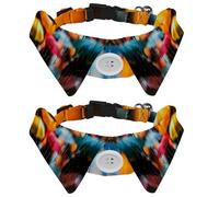 2 PCS Colorful Umbrellas in Rainy Day Shirt Style Dog Collar, Adjustable Pet Collars with Bow Tie, Cute Cat Bow Tie for Small Medium Boys Girls Cats Dogs Puppies