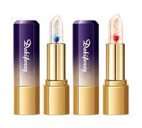 2 Pcs Colour Changing Lipstick Set,PH Adjusting Lipstick That Changes Colour,24H Hydrating Transfer-Proof,Clear to Vibrant Shades for All-Day