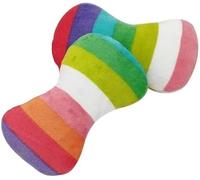2 Pcs Colourful Dog Plush Vocal Toy Rainbow Bone-Shape Chewing Toy Pet Supplies for Pet Playing Use Adorable Quality and Practical Attractive and Professional, Dog Chew Toys