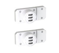 2 pcs Combination Locking with 4 Digit Coded Padlock and Anti-Tamper Security Fixing for Cabinet, Barn Door, Garage Door, Sheds (White)