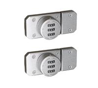 2 pcs Combination Locking with 4 Digit Coded Padlock and Anti-Tamper Security Fixing for Cabinet, Barn Door, Garage Door, Sheds (Silver)