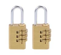 2 Pcs Combination Padlock, Brass 3 Digit Coded Zinc Alloy Heavy Duty Locker Lock, Weatherproof Padlock for School & Gym Locker, Fence, Garage, Gate, Storage Case, Toolbox & Shed