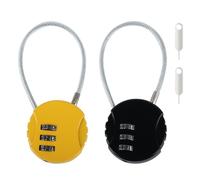 2 Pcs Combination Padlocks, Small Padlock with Combination, Keyless Resettable Padlocks, 3 Digit Combination Security Padlocks, Combination Lock for Cabinets, Suitcases, with 2 x Coders