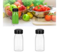 2-Pcs Compact Beverage Containers with Secure Lids - 4oz/100ml Reusable Clear Plastic Bottles for Milk, Juice, and Smoothie Storage/re-usable
