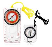 2 Pcs Compass Navigation, Compasses, Compass Hiking Multifunctional Waterproof Compas Map Ruler Magnifier Compass for Explorer Hiking Map Reading and Navigation with Adjustable Lanyard