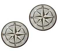 2 PCS Compass Patches Tactical Embroidered Badge Patch for Clothes,Backpack,Jacket,Jeans,Vest,Armband,Pouch,Hat,Bag,Biker,Uniforms, Hook and Loop Emblem Applique