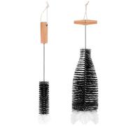 2 Pcs Compatible with SodaStream Bottle Brushes for Cleaning Brushes, Water Bottle Cleaner Brushes with Wood Handle, for Glass Bottle Brush, Narrow Neck Bottles Flask Cleaner Brush(2 Sizes)