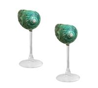 2 Pcs Conch Shell Wine Glasses, Seashell Wine Glasses, Wedding Wine Cup, Martini Goblet Cocktail, for Valentine Birthday Wedding Anniversary Party #04