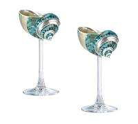 2 Pcs Conch Shell Wine Glasses, Seashell Wine Glasses, Wedding Wine Cup, Martini Goblet Cocktail, for Valentine Birthday Wedding Anniversary Party #03