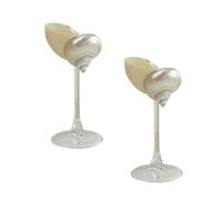 2 Pcs Conch Shell Wine Glasses, Seashell Wine Glasses, Wedding Wine Cup, Martini Goblet Cocktail, for Valentine Birthday Wedding Anniversary Party #01