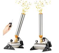 2 PCS Confetti Machine, 150W Confetti Salute Cannon Machine with Remote Control, Angle Adjustable, Electric High-altitude Colored Paper Ribbon Launcher for Stage Weddings Parties