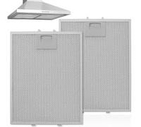 2 Pcs Cooker Hood Filter Replacement, Reusable & Washable Extractor Fan Filters with 5-Layer Aluminum Mesh Structure, Durable Feet & Handle, High-Performance Kitchen Grease Filter for Most Range Hoods