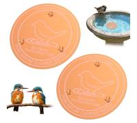 2 Pcs Copper Bird Bath Cleaning Discs - Round Metal Freshening Plates for Outdoor Water Bowl, Fountain, Garden Wildlife Basin - All Weather Water Purification Accessory (4 Inch)(Bird)