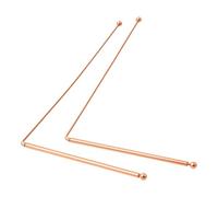 2 Pcs Copper Dowsing Rods Divining Rod with Rotating Handle for Searching Water Mineral Treasure Exploration Oil Geopathic Stress Lines Lost Objects(brown-2-Double-headed round bead style)