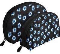 2 Pcs Cosmetic Bags Evil Eye Teardrops Travel Makeup Bag Shell Toiletry Women Handbag