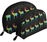 2 Pcs Cosmetic Bags Oh Deer Im Queer Funny Gay Pride Travel Makeup Bag Shell Toiletry Women Handbag