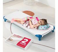 2 Pcs Cot Sheets for Daycare, 23" X 51", White Daycare Cot Sheet with Corner Elastic Loops for Child Boys Girls, Daycare Essentials for Toddler and Preschool, Breathable Microfiber