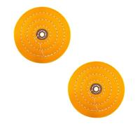 2 Pcs Cotton Buffing Wheel, 8 inch Stitched Buffing Polishing Wheel Buffer Polish Grinder Pad for Jewelry, Glass, Wood (Yellow）