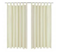 vidaXL 2 pcs Cream Micro-Satin Curtains with Loops 140 x 245 cm, Cream