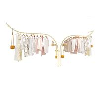 2 Pcs Creative Clothing Racks Retail Display Hanger, Heavy Duty Metal Garment Rack Clothes Storage Shelves, Clothing Store Wall Mounted Organization Clothing Hanging Rod, Closet Rod Coat rac