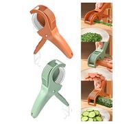 2 pcs Creative Kitchen Slicing Tools Handheld Fruit Vegetable Slicer Camping Picnic Kitchen Cooking Practical Slicing Tools -ABS Handle Stainless Steel Slicer