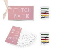 2 PCS Creative Mini Sewing Book, Mini Sewing Card DIY Sewing Stitches Card Book Craft Kit Sewing Books for Beginners Adult and Embroidery Enthusiasts