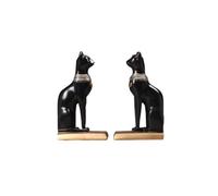 2 Pcs Creative Resin Fortune Cat Bookends Desktop Ornament